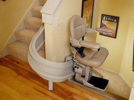 A Bruno Curved Stairlift in a Dundalk, MD Home