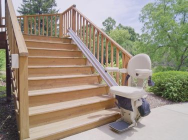 An Outdoor Stairlift at a Owings, Mills, Maryland Residence