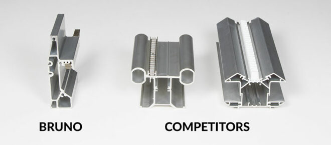 Straight rail differences between Bruno and the competitors