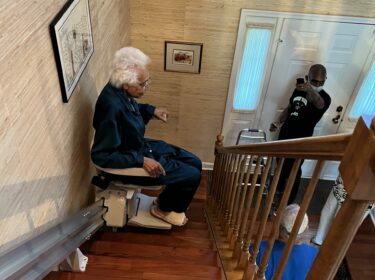 woman using Stairlift in Baltimore, MD 